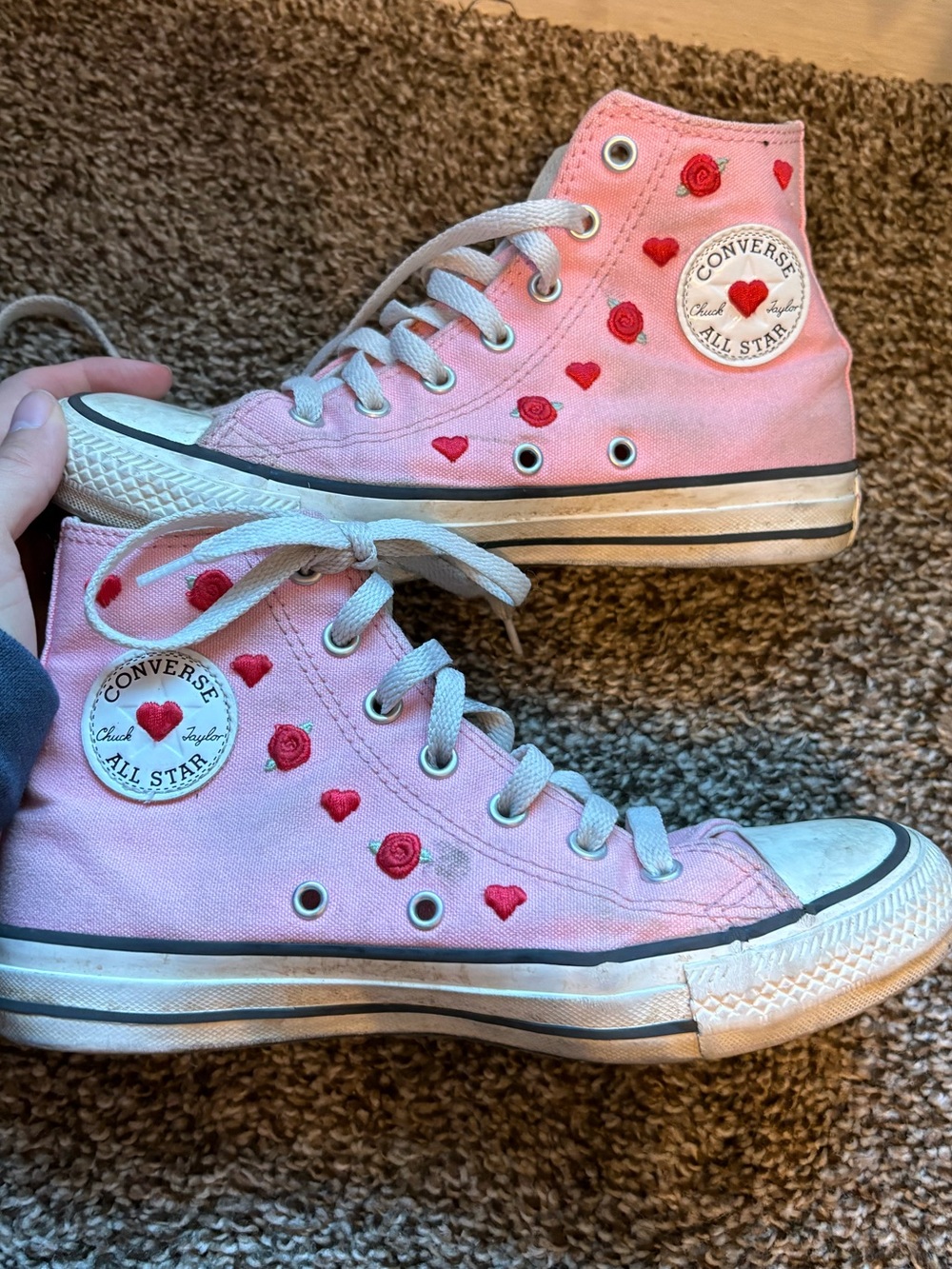 Embroidered rose converse